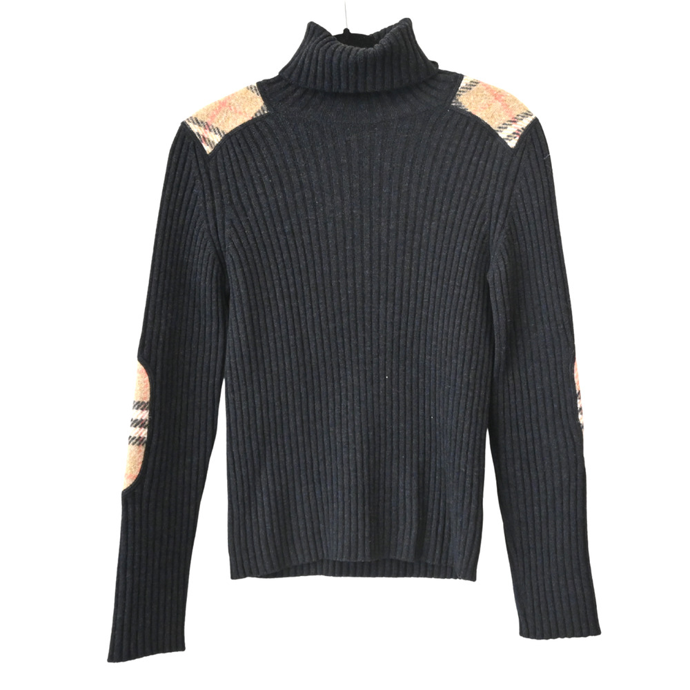 Burberry London Gray Turtleneck Knit Sweater Size Small